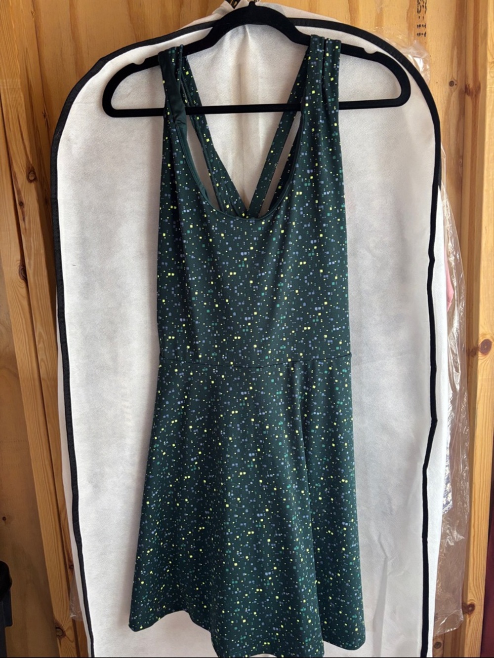 Fabletics Dark Green Speckled Mini Dress Skort